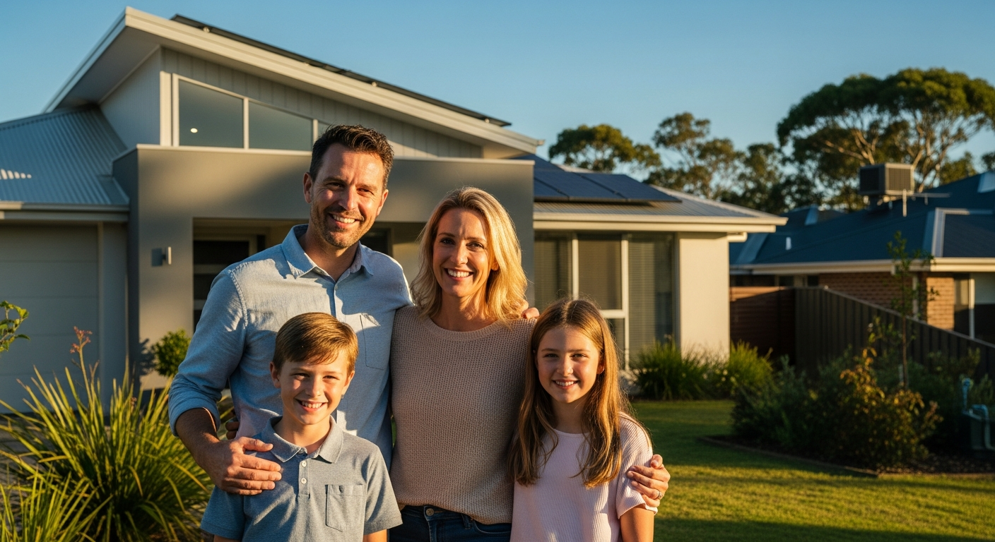 Australian family enjoying solar-powered home in Melbourne suburb